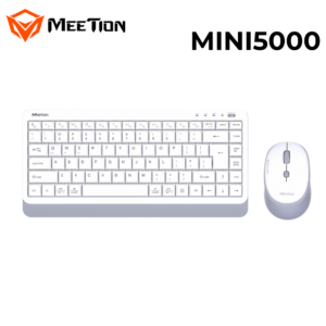 Bộ bàn phím chuột không dây Meetion Mini5000 Mini Layout chống ồn Bluetooth 5.2 + 2.4G pin AAA