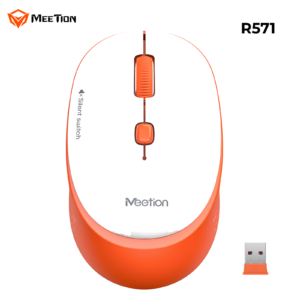 Chuột không dây Meetion R571 chống ồn kết nối USB 2.4GHz thiết kế công thái học sử dụng pin AA