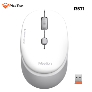 Chuột không dây Meetion R571 chống ồn kết nối USB 2.4GHz thiết kế công thái học sử dụng pin AA