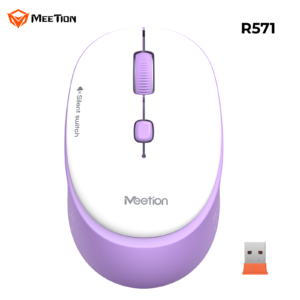 Chuột không dây Meetion R571 chống ồn kết nối USB 2.4GHz thiết kế công thái học sử dụng pin AA