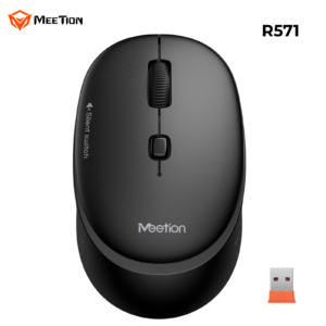 Chuột không dây Meetion R571 chống ồn kết nối USB 2.4GHz thiết kế công thái học sử dụng pin AA
